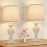 27.5'' Farmhouse Table Lamps Set Of 2, Rustic Bedroom Lamps For Nightstand With Dual USB Charging, White Traditional Bedside Desk Lamps With Vintage Beige Fabric Shade For Living Room