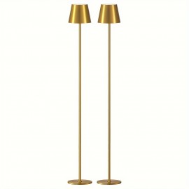 2Pack Cordless LED Floor Lamp For Outdoor/Indoor, Rechargeable, Dimmable, Carry Light, Adjustable Height Stand Lamp For Patio, Living Room, Bedside, Table Night Lamp, Black