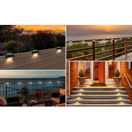 4pcs LED Solar Deck Lights, Outdoor Garden Deck Lights, Pathway Courtyard Terrace Guardrail Step Lights, Landscape Lighting For Outdoor Decorations, For Garden, Yard, Stairs, Pathway