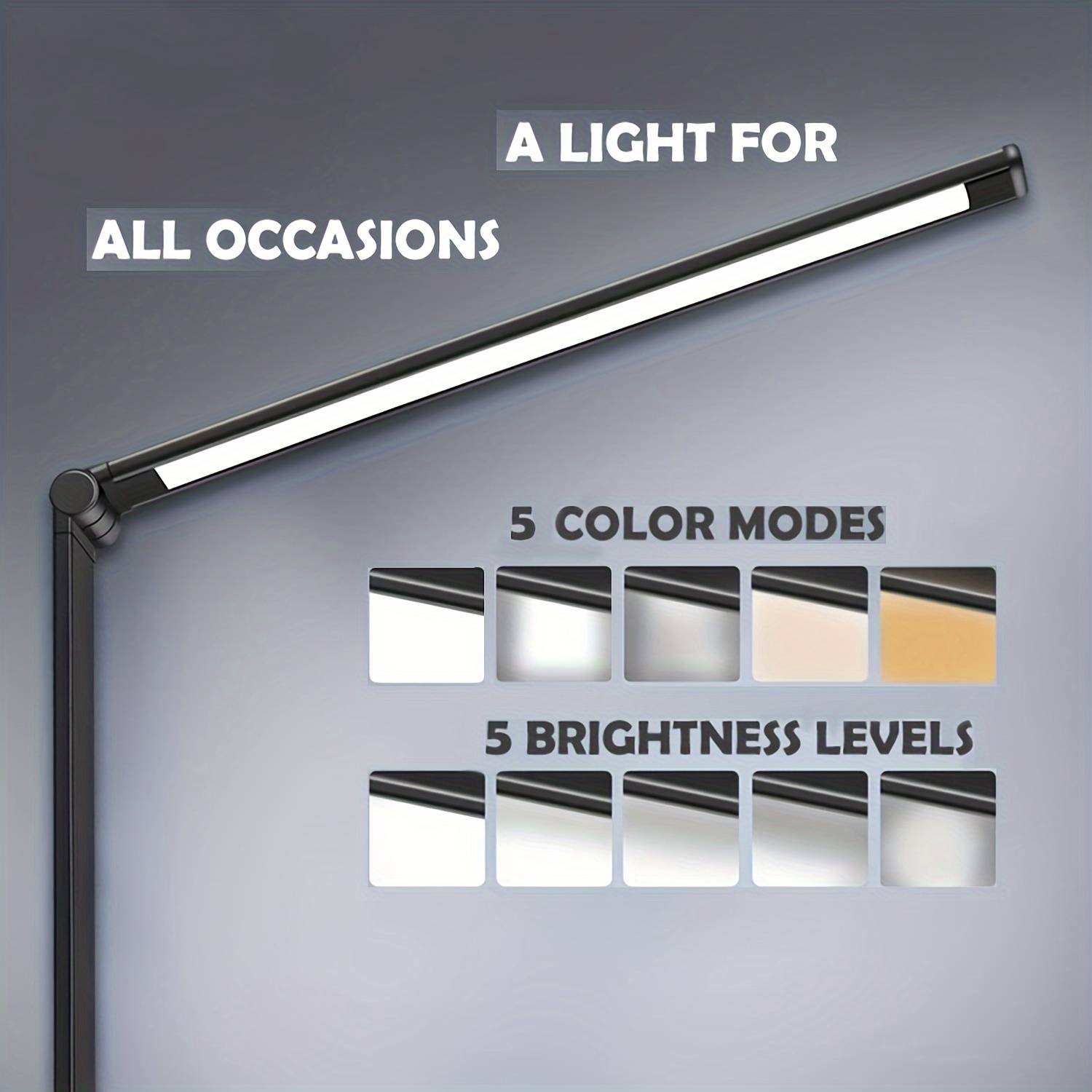 led desk lamp table lamp reading lamp with usb charging port 5 lighting modes 5 brightness levels sensitive 60 min auto timer eye caring office lamp details 2