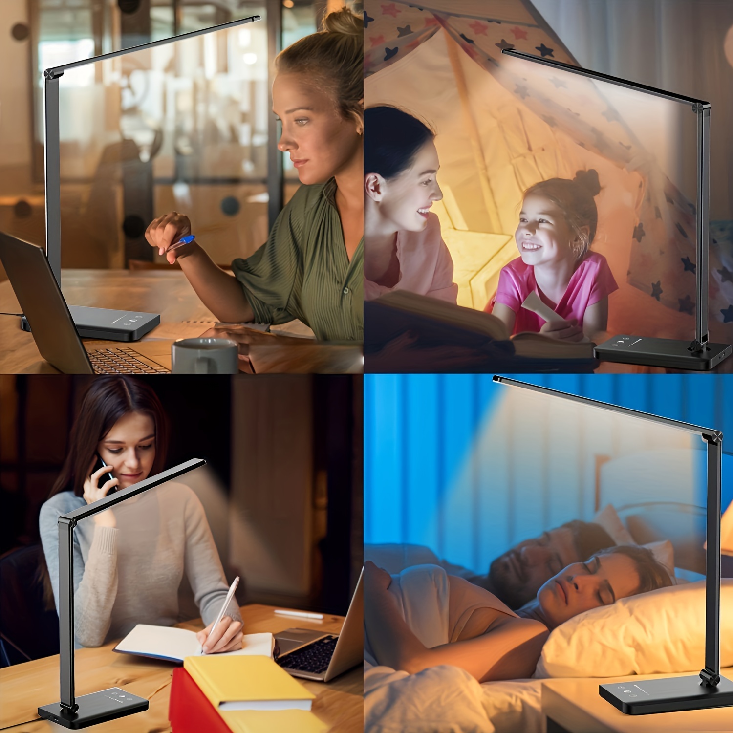 led desk lamp table lamp reading lamp with usb charging port 5 lighting modes 5 brightness levels sensitive 60 min auto timer eye caring office lamp details 6