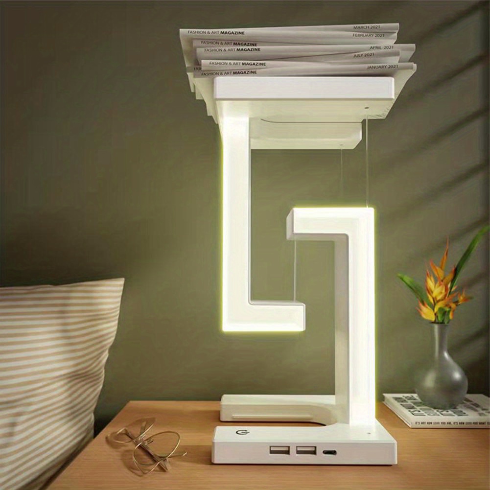 1pc led night lamp balance suspension table desk lamp cordless night light usb charging port bedroom lamp home decor details 2