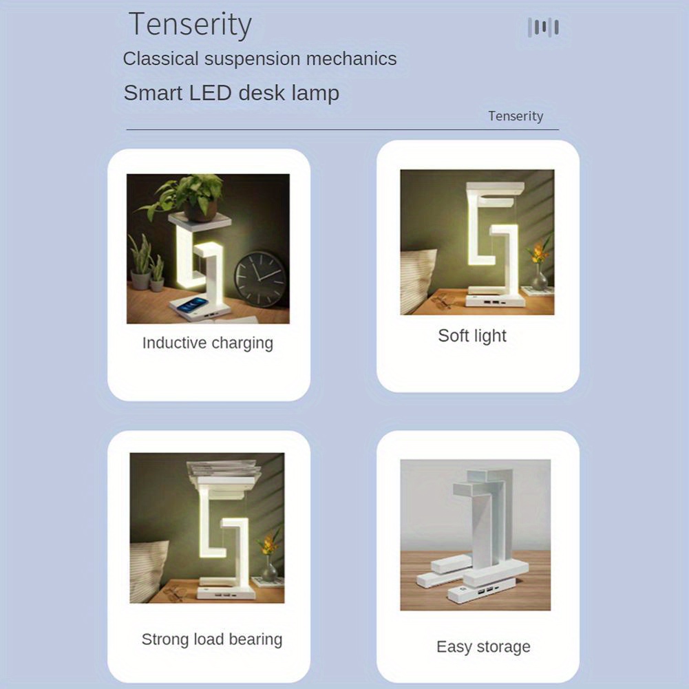 1pc led night lamp balance suspension table desk lamp cordless night light usb charging port bedroom lamp home decor details 9