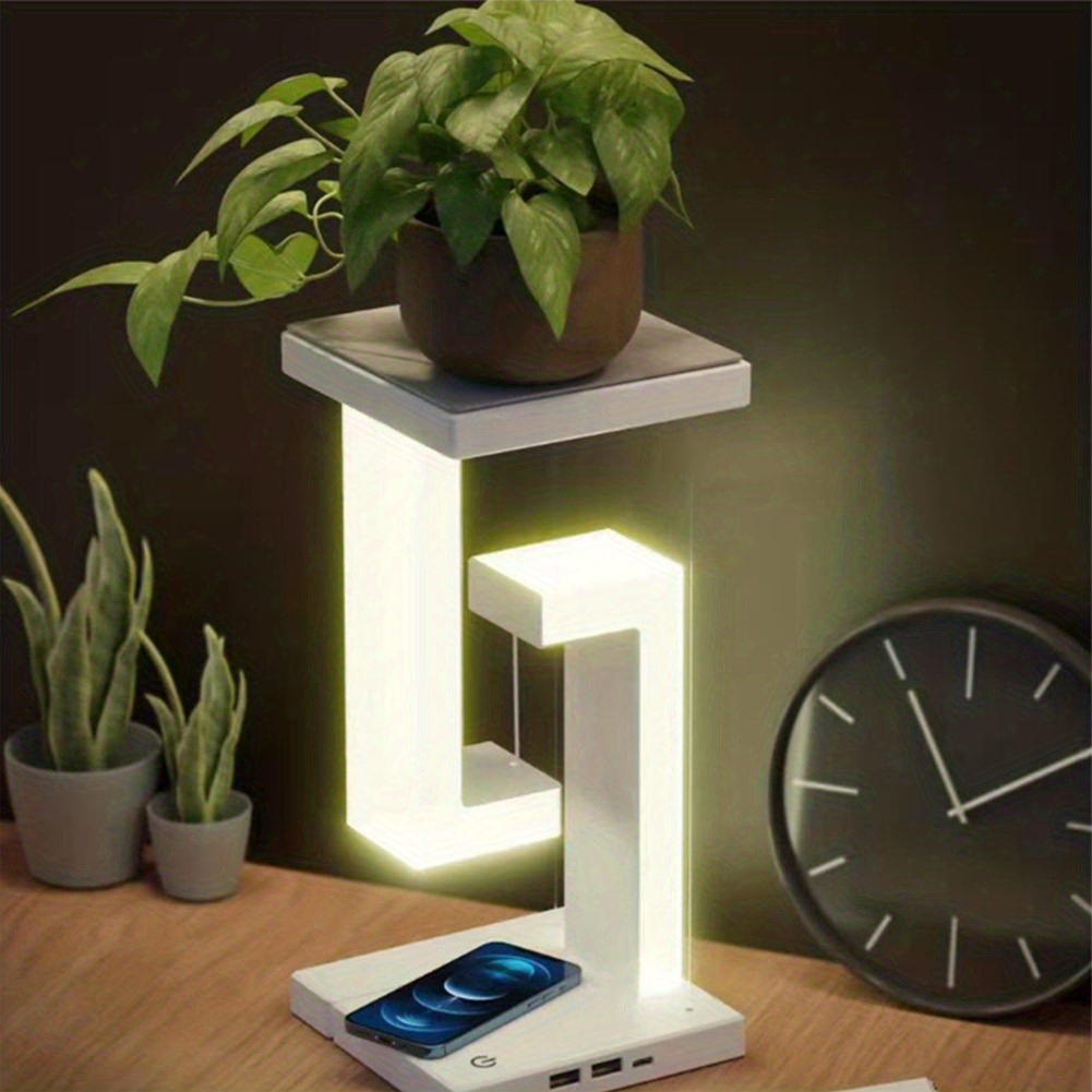 1pc led night lamp balance suspension table desk lamp cordless night light usb charging port bedroom lamp home decor details 10