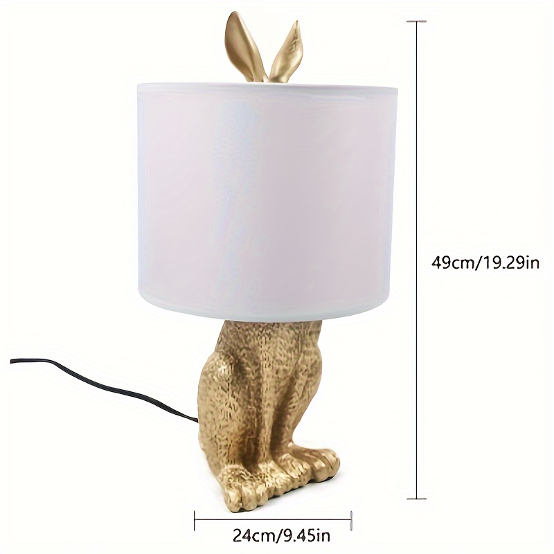 rabbit table lamp modern desk bedroom details 2
