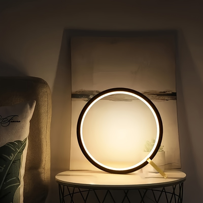 1pc bedside table lamp bedroom table light sensor table light round modern simple multifunctional night light details 1