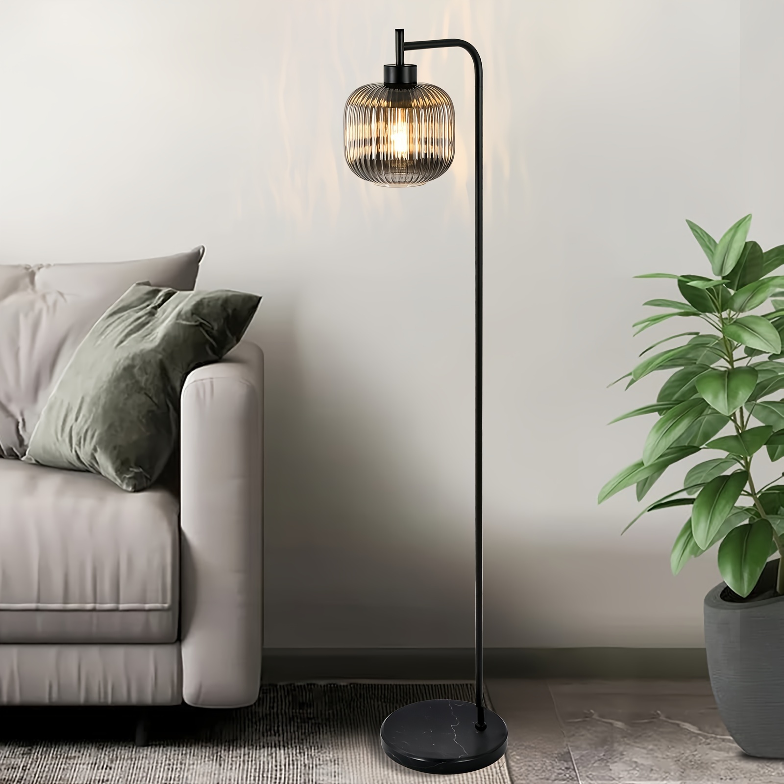 floor lamps for living room bright lighting with glass lampshade modern bright floor lamp e26 base industrial standing lamp for tall pole lamps office details 0