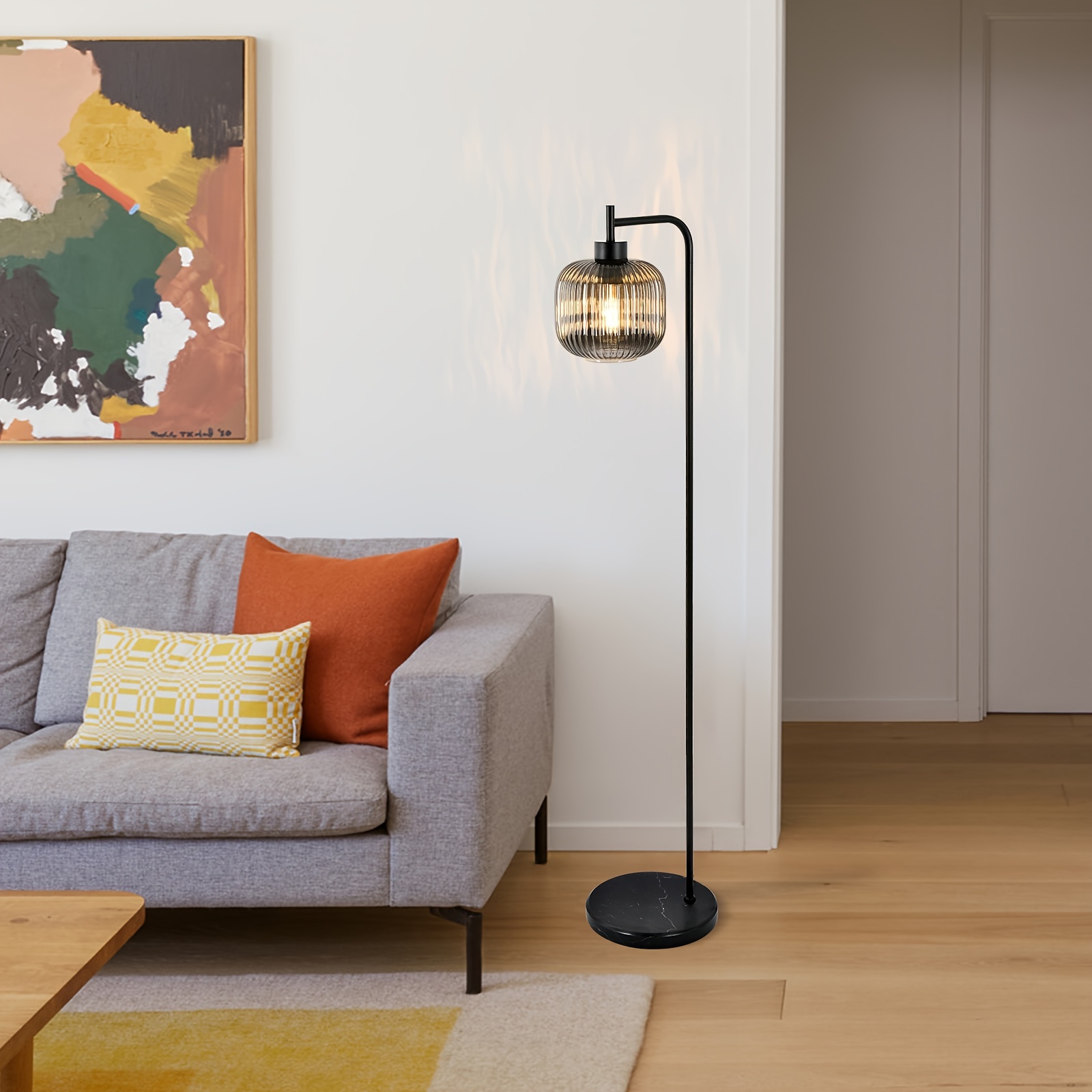 floor lamps for living room bright lighting with glass lampshade modern bright floor lamp e26 base industrial standing lamp for tall pole lamps office details 6