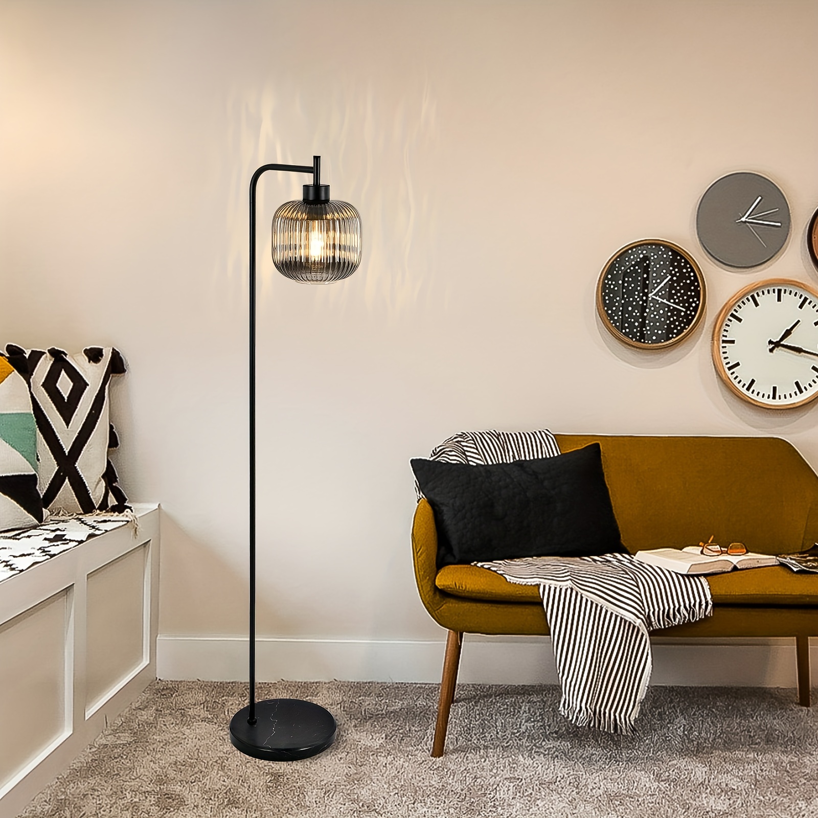 floor lamps for living room bright lighting with glass lampshade modern bright floor lamp e26 base industrial standing lamp for tall pole lamps office details 7