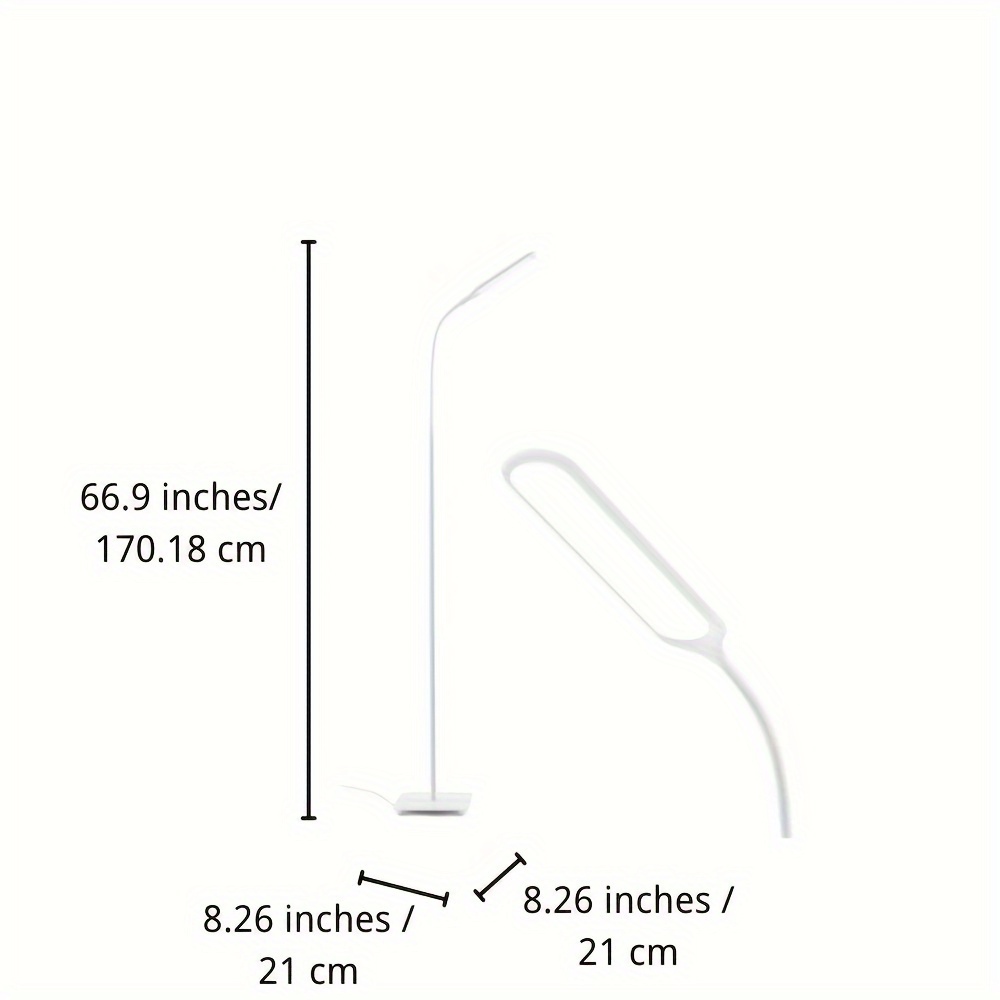 adjustable led floor lamp dimmable modern with 4 brightness levels 4 colors adjustable gooseneck for reading bedroom office living room piano white sp dl023 details 4
