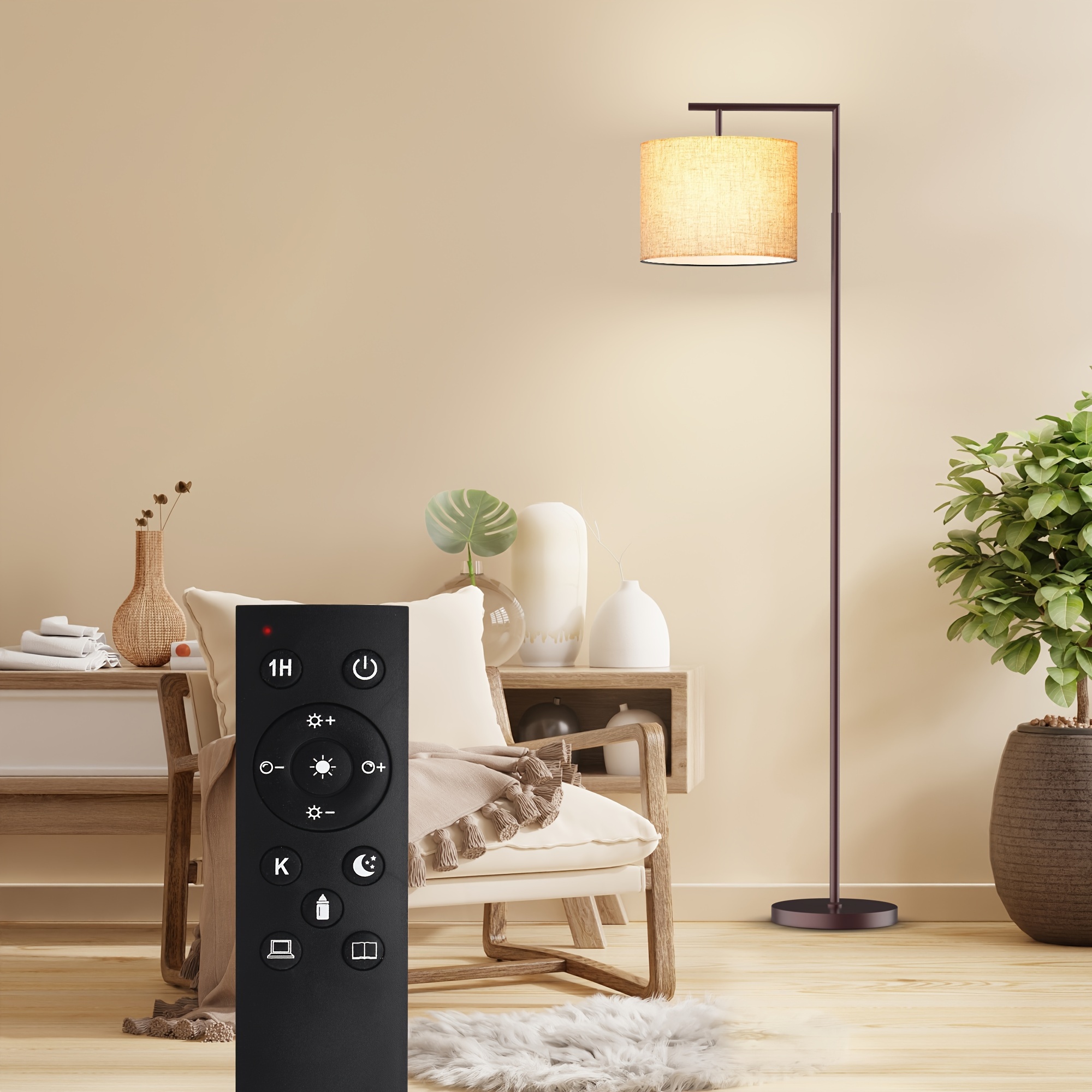 1pc remote controlled arc floor lamp with bulb traditional style metal material adjustable for living room and bedroom decor details 0