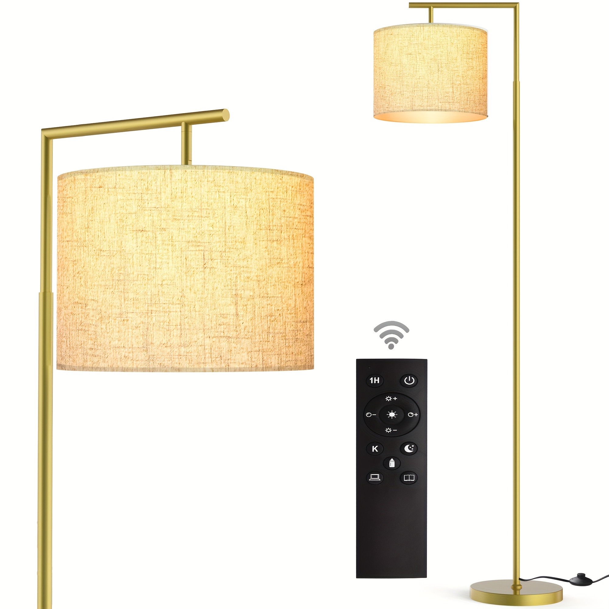 1pc remote controlled arc floor lamp with bulb traditional style metal material adjustable for living room and bedroom decor details 2