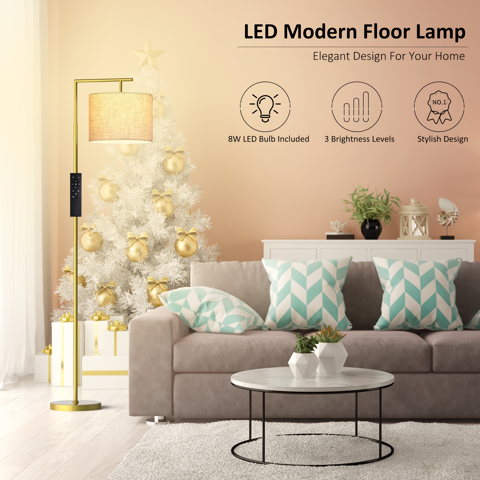 1pc remote controlled arc floor lamp with bulb traditional style metal material adjustable for living room and bedroom decor details 5
