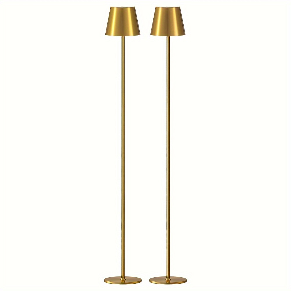 2pack cordless led floor lamp for outdoor indoor rechargeable dimmable adjustable height stand lamp for patio living room bedside table night lamp black details 1
