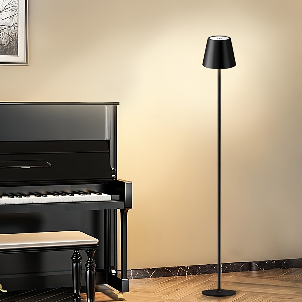2pack cordless led floor lamp for outdoor indoor rechargeable dimmable adjustable height stand lamp for patio living room bedside table night lamp black details 5