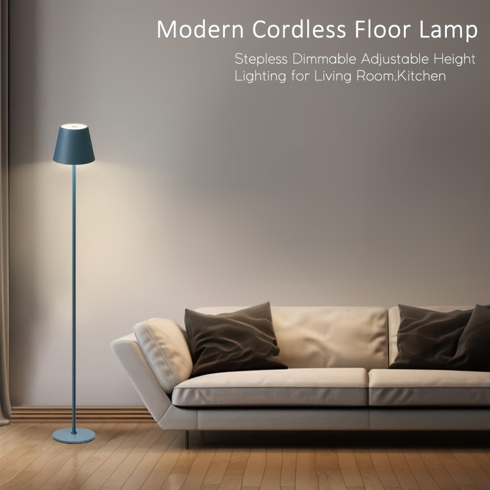 2pack cordless led floor lamp for outdoor indoor rechargeable dimmable adjustable height stand lamp for patio living room bedside table night lamp black details 7