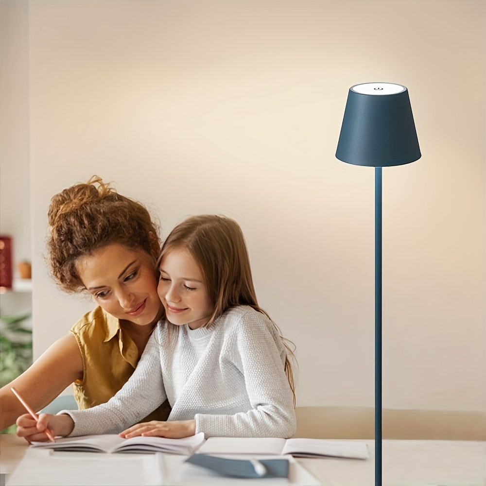 2pack cordless led floor lamp for outdoor indoor rechargeable dimmable adjustable height stand lamp for patio living room bedside table night lamp black details 8