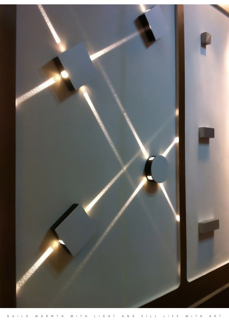 1pc wall light simple modern led light creative ktv living room light round aluminum details 2