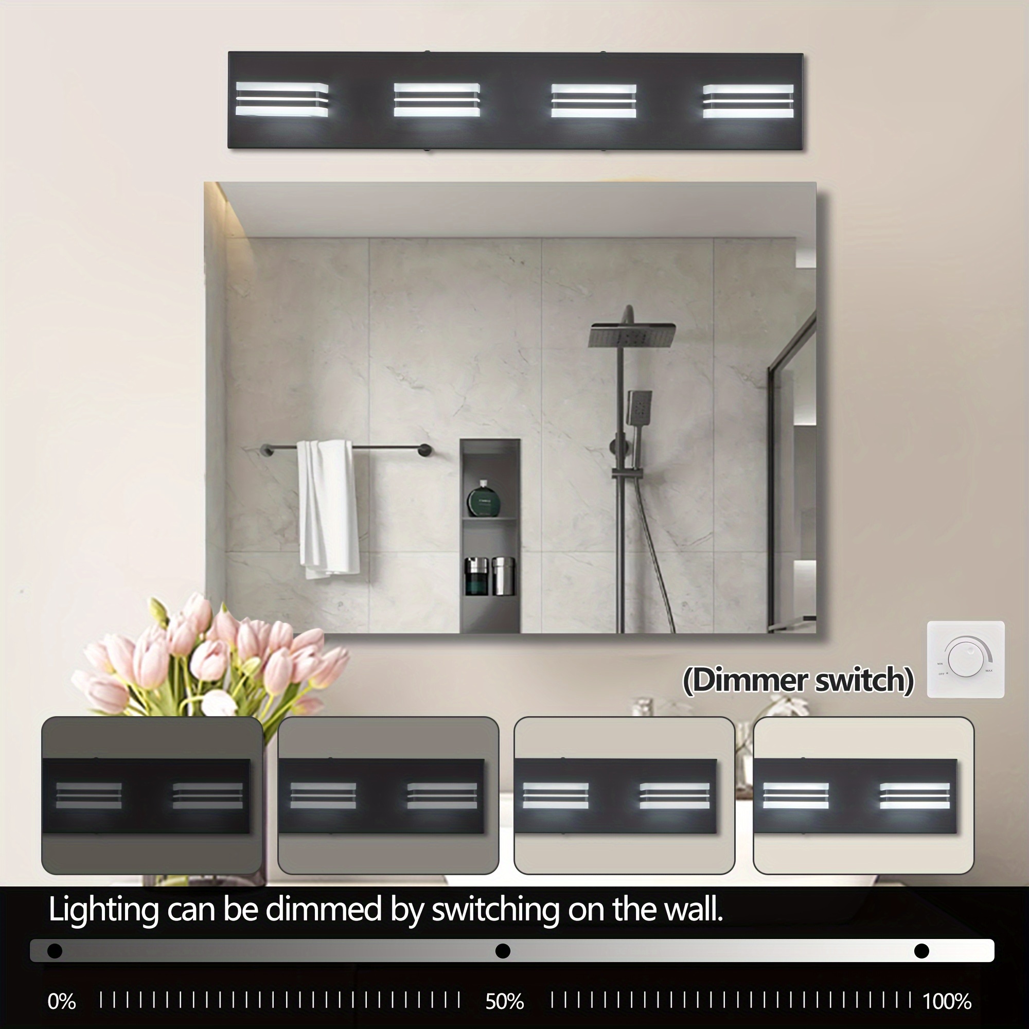 style simple 4 mirror headlights living room bathroom vanity luxury wall lamp details 3
