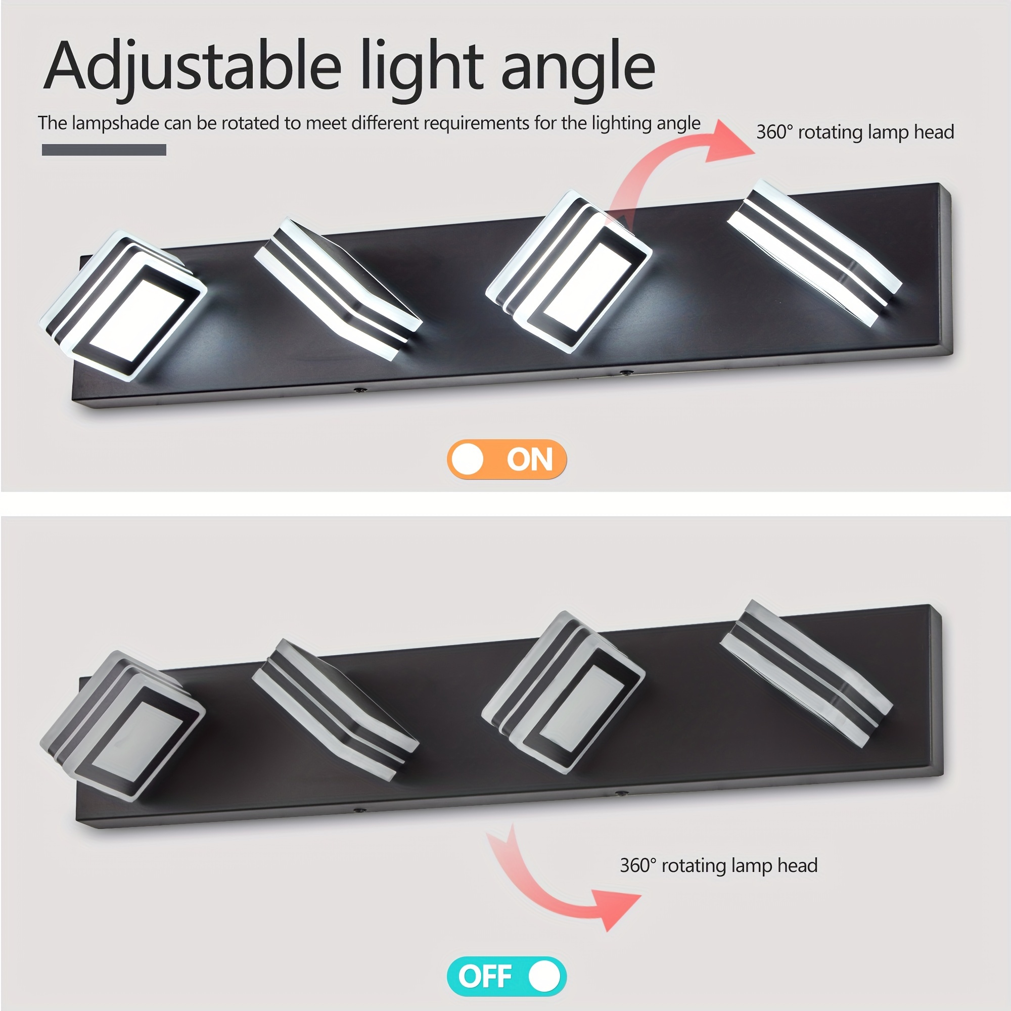style simple 4 mirror headlights living room bathroom vanity luxury wall lamp details 6