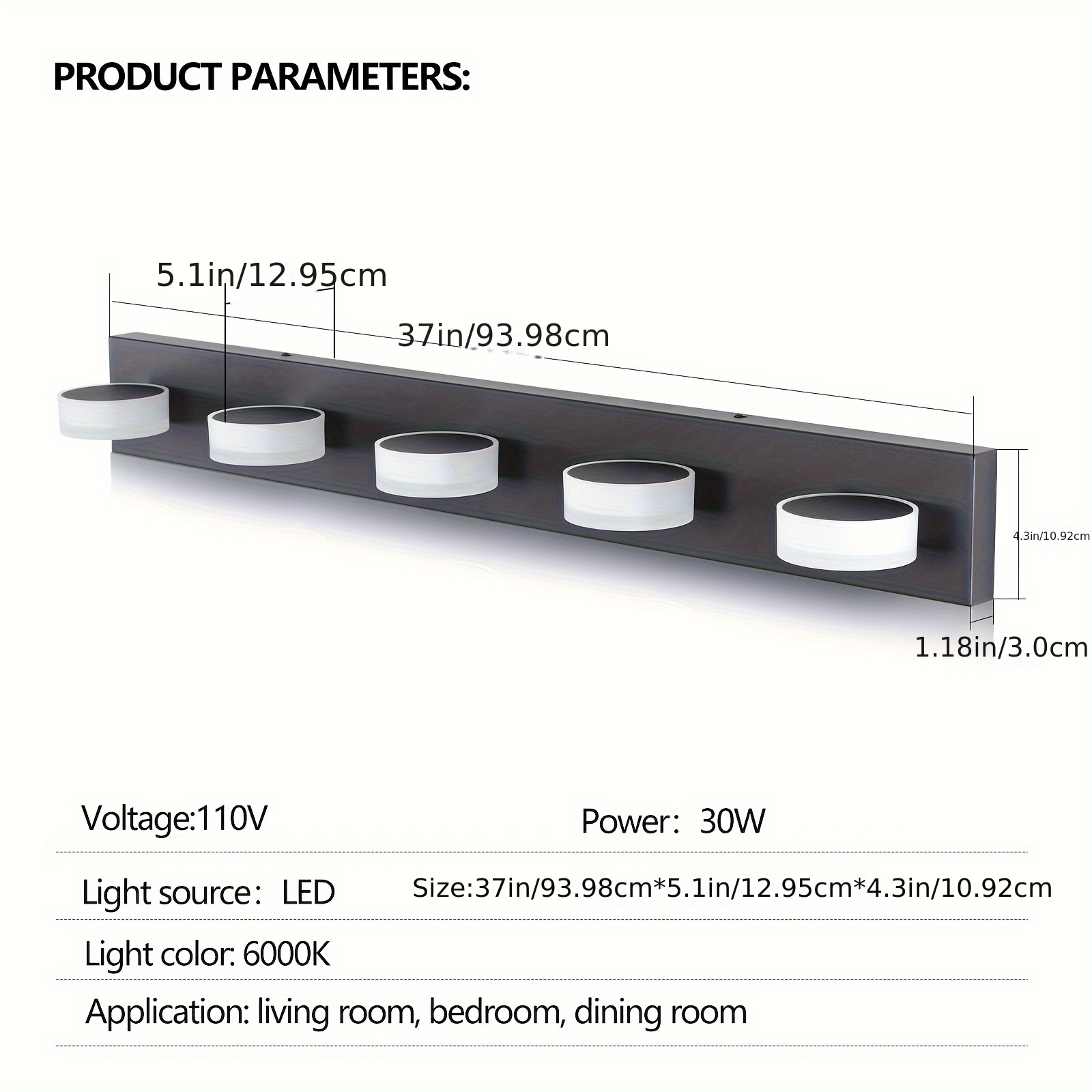 luxury wall mounted bathroom led5 headlight suitable for bathroom bedroom vanity hotel background wall painting decorative light details 9