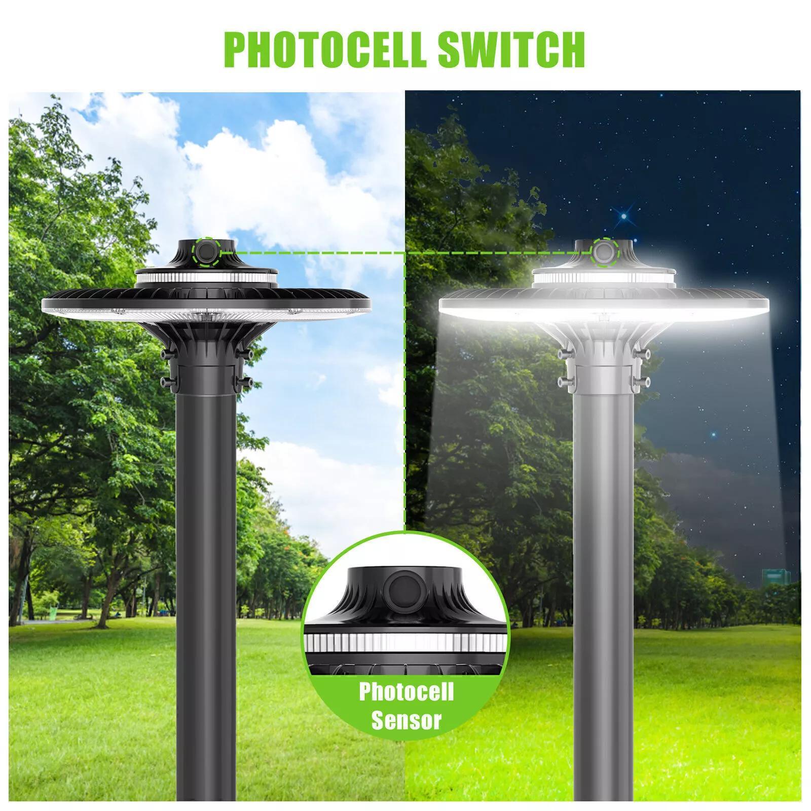 60w 3 4 5000k top lights outdoor ul dlc circular fixture exterior garden 100 277vac details 2