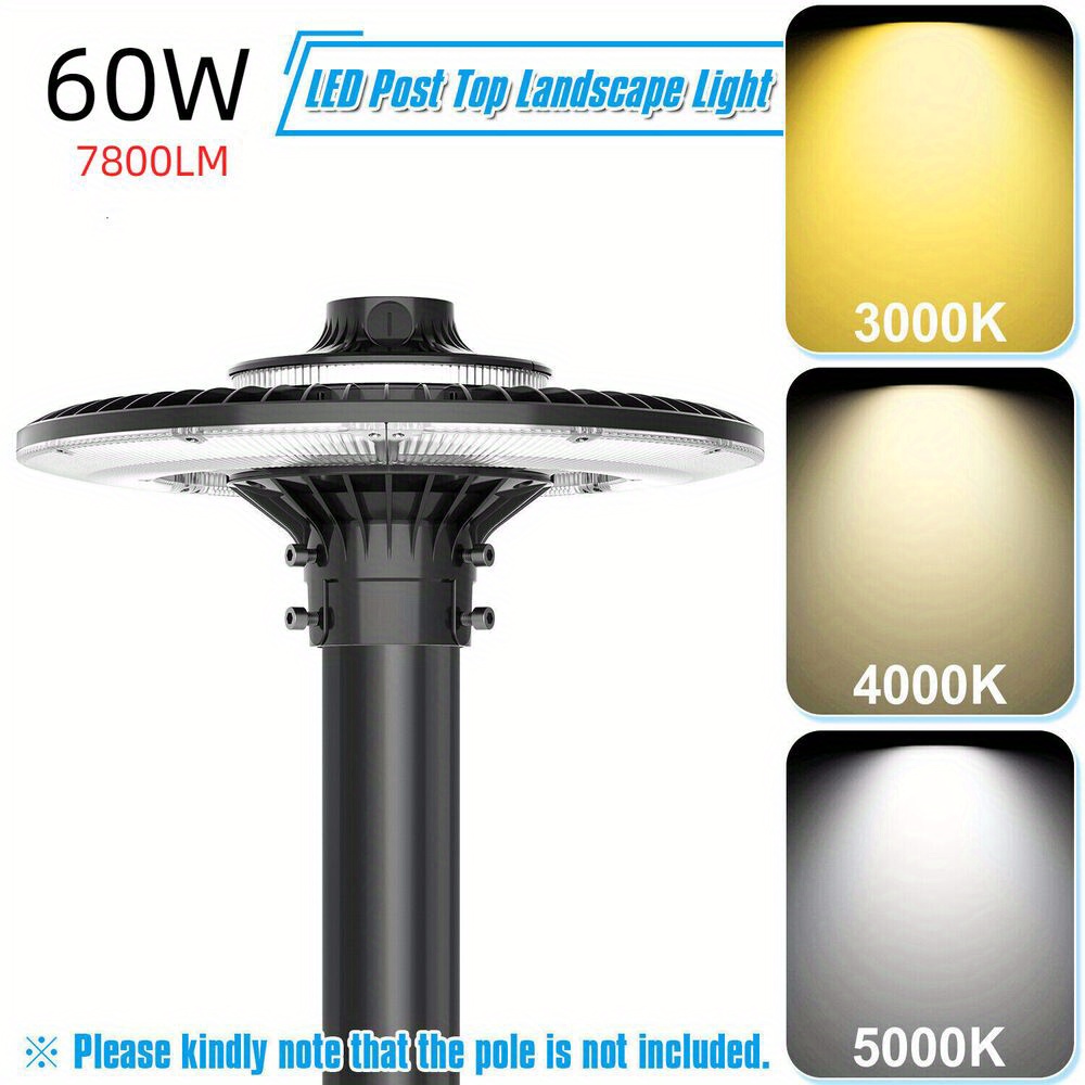60w 3 4 5000k top lights outdoor ul dlc circular fixture exterior garden 100 277vac details 4