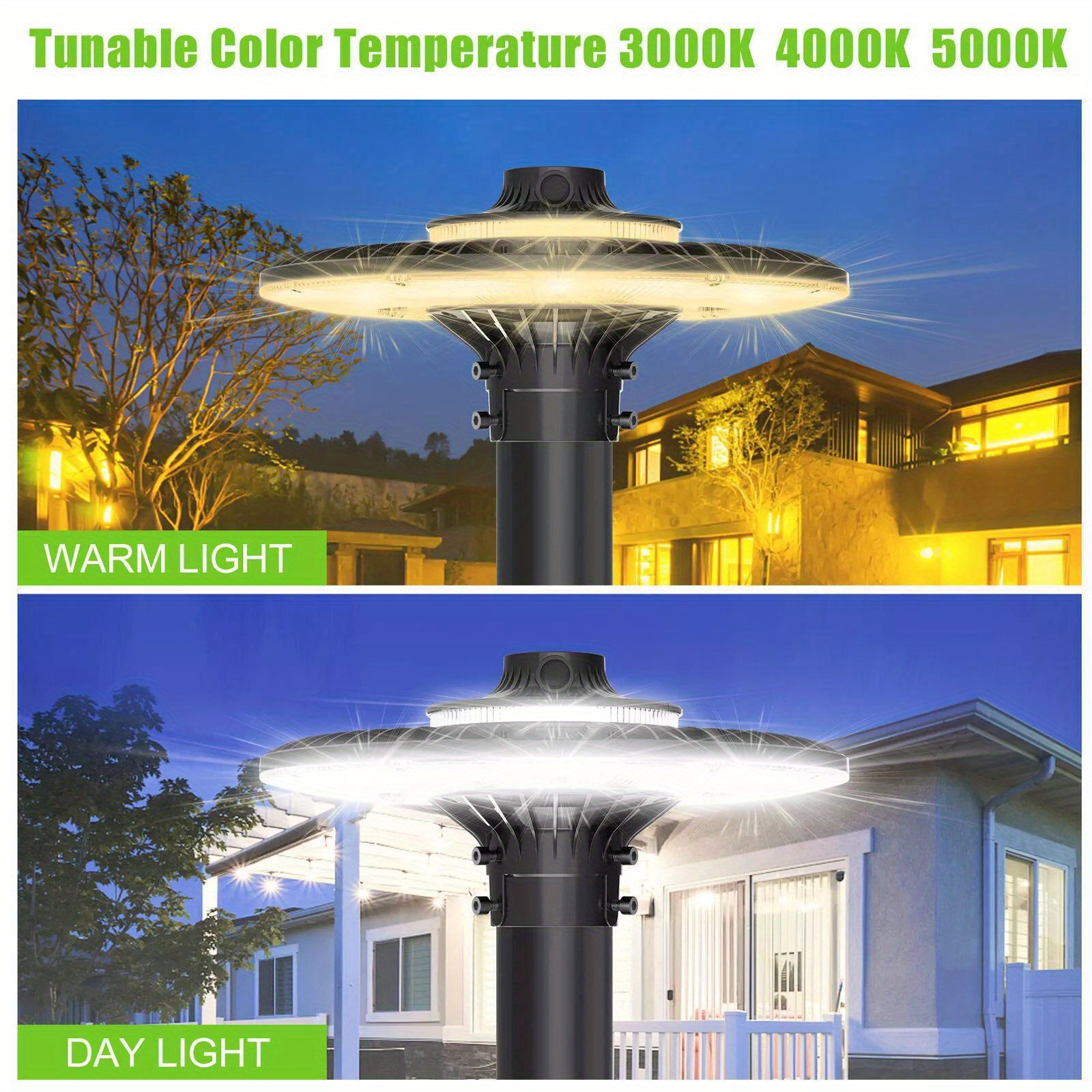 60w 3 4 5000k top lights outdoor ul dlc circular fixture exterior garden 100 277vac details 5