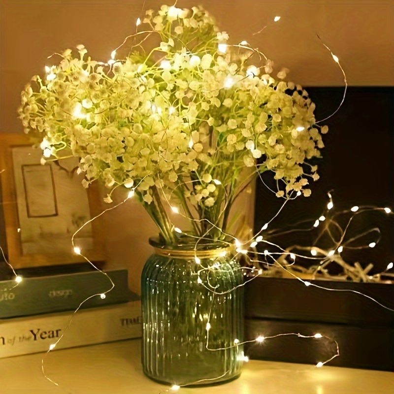 color lights led string lights copper wire lights wedding flowers holiday decoration small string lights copper wire lights with outdoor lights holiday atmosphere lights details 0