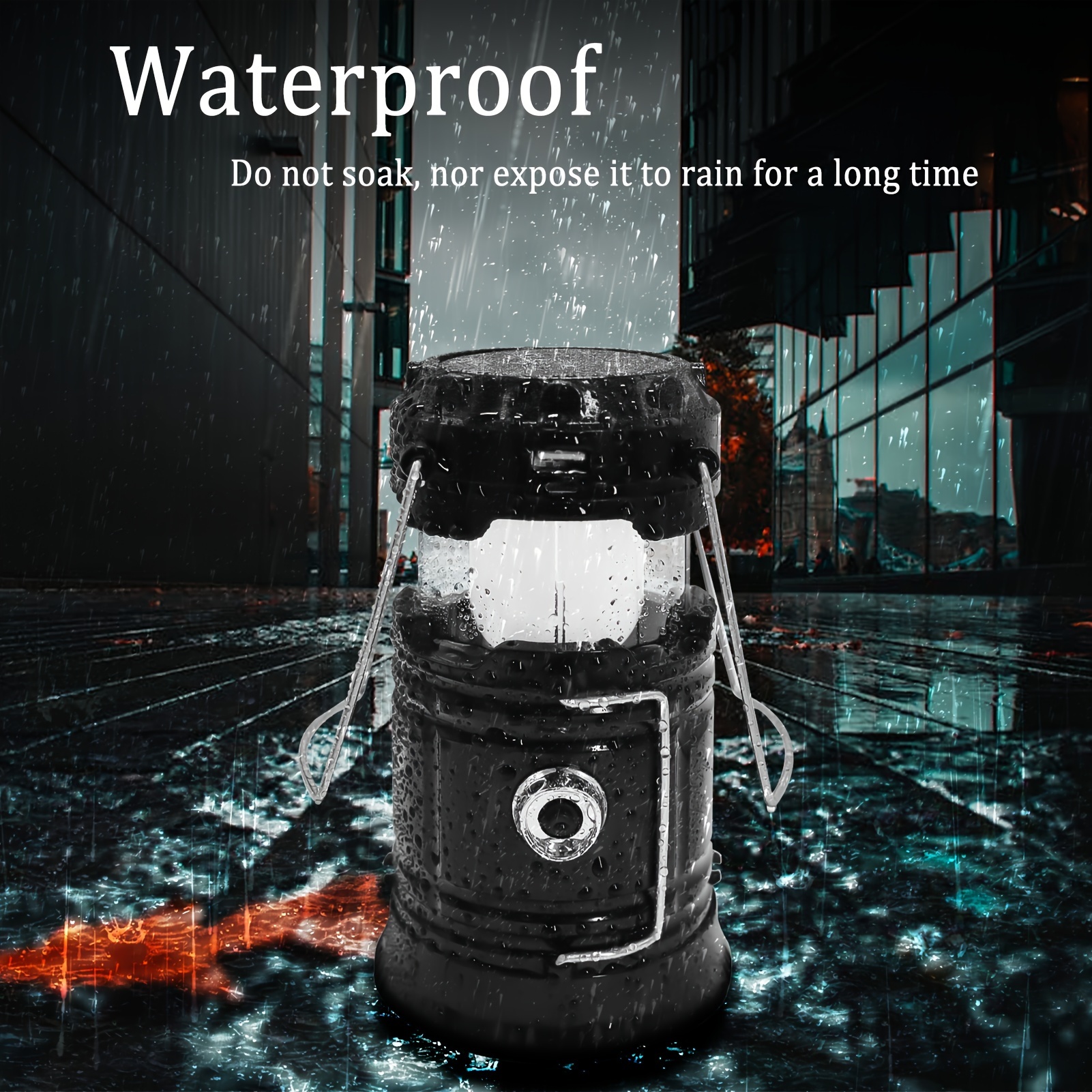 collapsible portable led camping lantern lightweight waterproof solar usb rechargeable led flashlight survival kits for indoor outdoor home emergency outages hiking hurricane 4 pack details 0