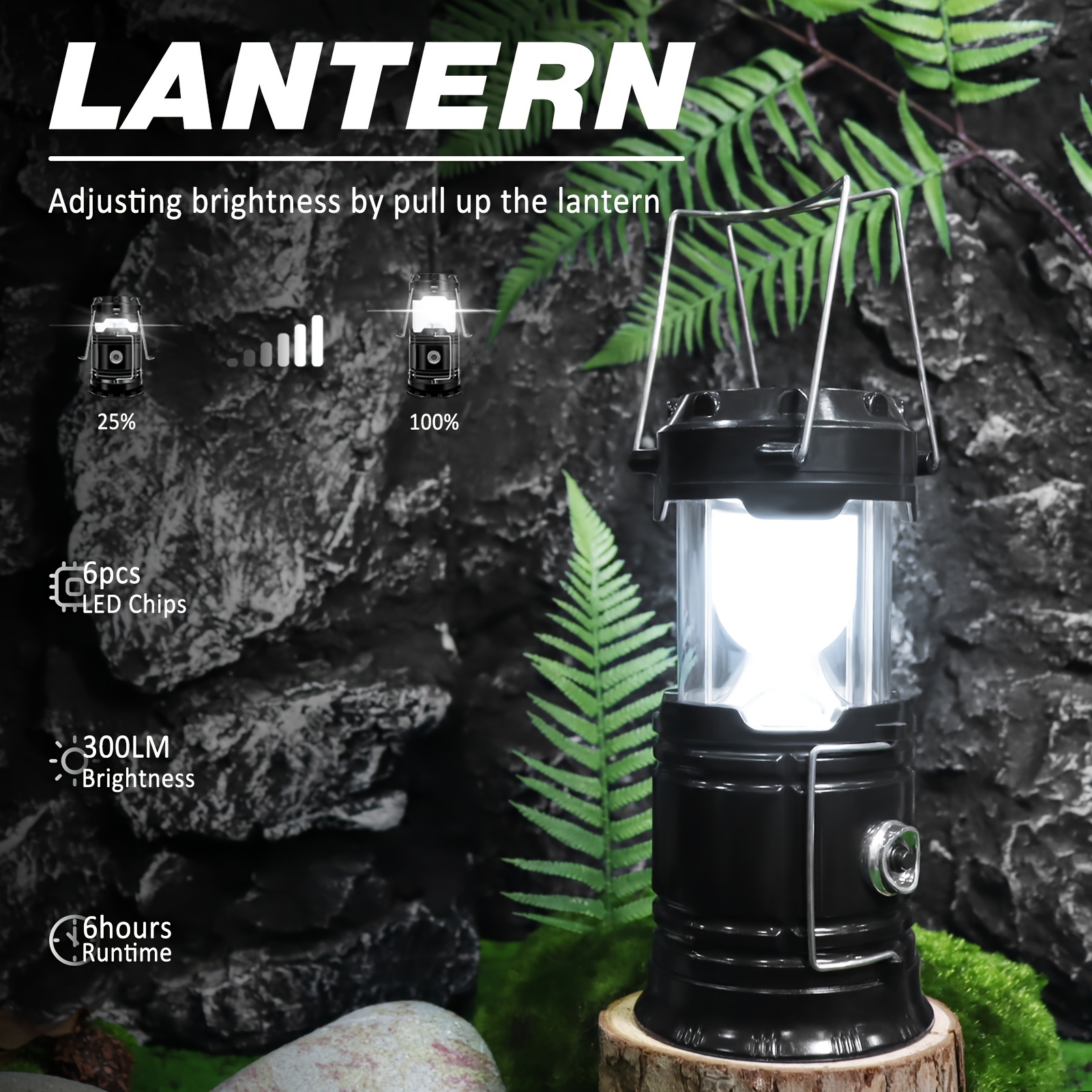 4 pack solar camping lantern collapsible led solar usb rechargeable lantern flashlight emergency hanging lights for camping power outages indoor outdoor details 4