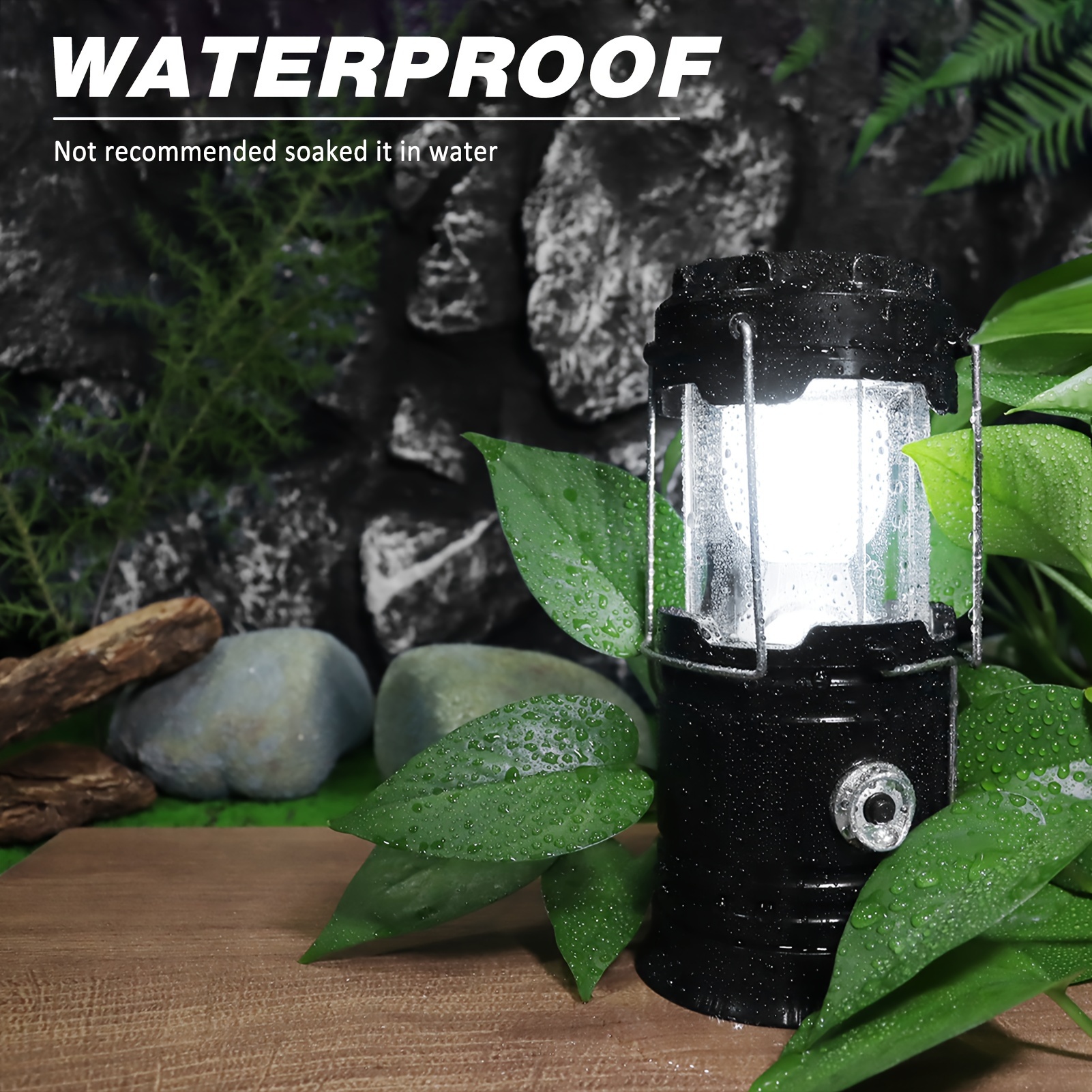 4 pack solar camping lantern collapsible led solar usb rechargeable lantern flashlight emergency hanging lights for camping power outages indoor outdoor details 5