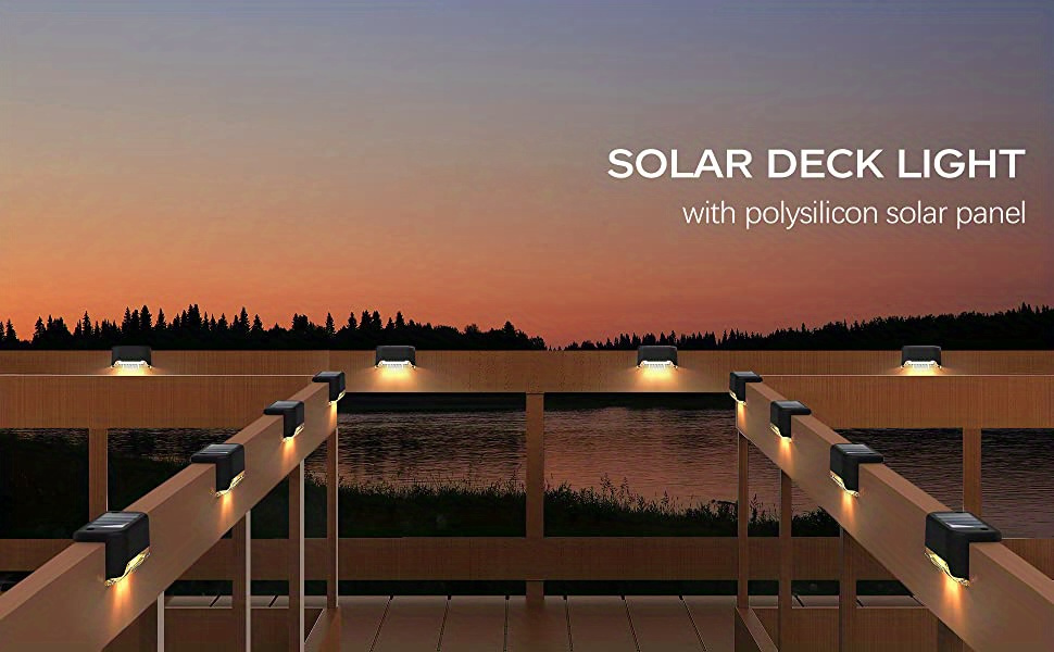 4 pack of outdoor solar deck lights waterproof outdoor decorative lights solar garden lights outdoor fence lights lights warm led lights for outdoor stairs steps fences gardens balconies yards patios and details 2