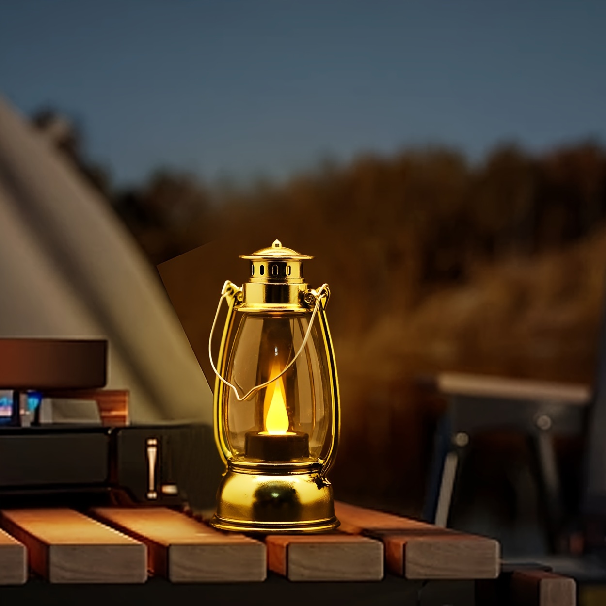 charming led kerosene style lamp with nostalgic perfect for garden party decor includes batteries details 1